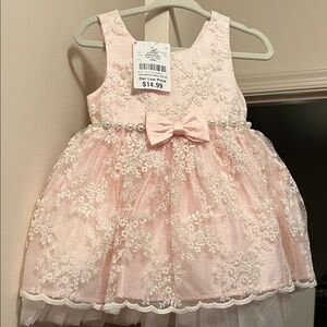 American Princess Pink Floral Lace Dress